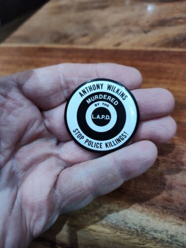 Tony Wilkins murder protest button