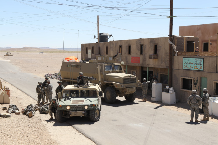 Medina Wasl, a faux village for pre-deployment troop training at US Army base Ft Irwin in California. 